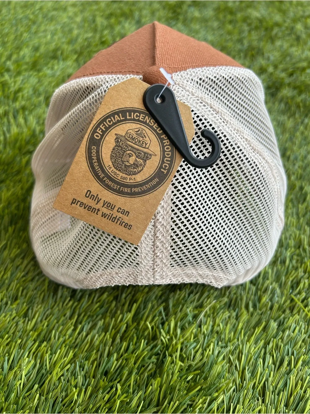 Smokey Bear Trucker Hat - Rust with White Mesh